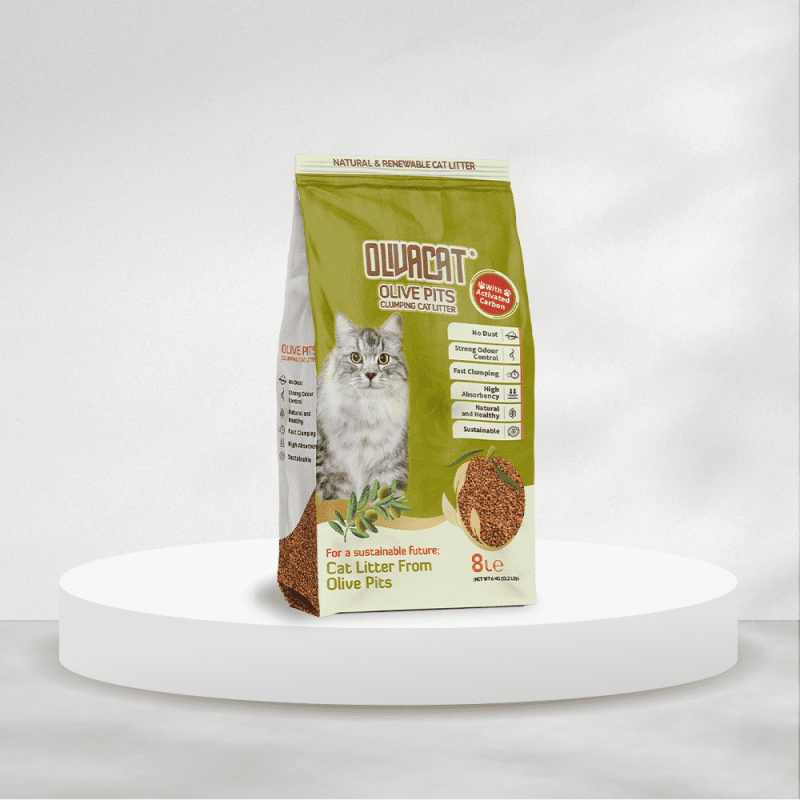 Zeytin Çekirdeğinden Üretilen Aktif Karbonlu Doğal Kedi Kumu 8 L